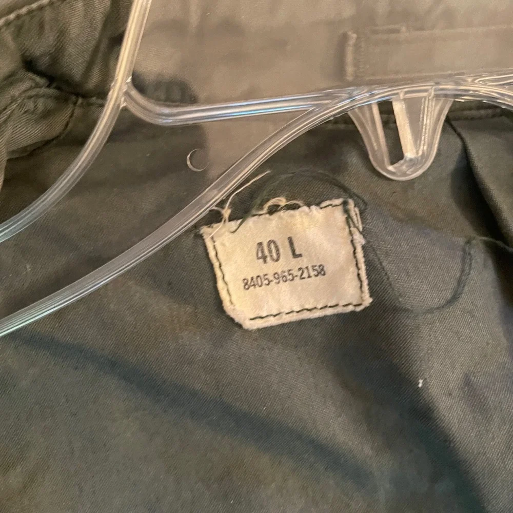 Vintage Mens Cotton Nylon Army Green Raincoat Trench Coat 40 L DSA 100 67 C 1669 - Picture 4 of 6